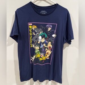 Funimation My Hero Academia Navy graphic Short Sleeve Tshirt Large‎